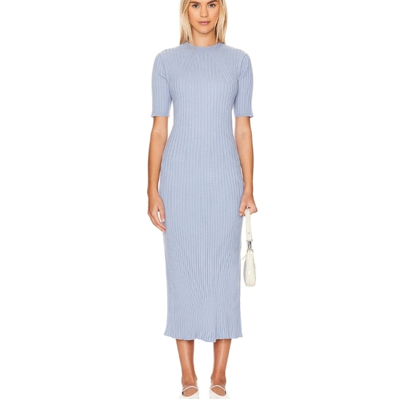 Varley Maeve Ribbed Dress in Ashley Blue XXS NWT - Picture 3 of 13
